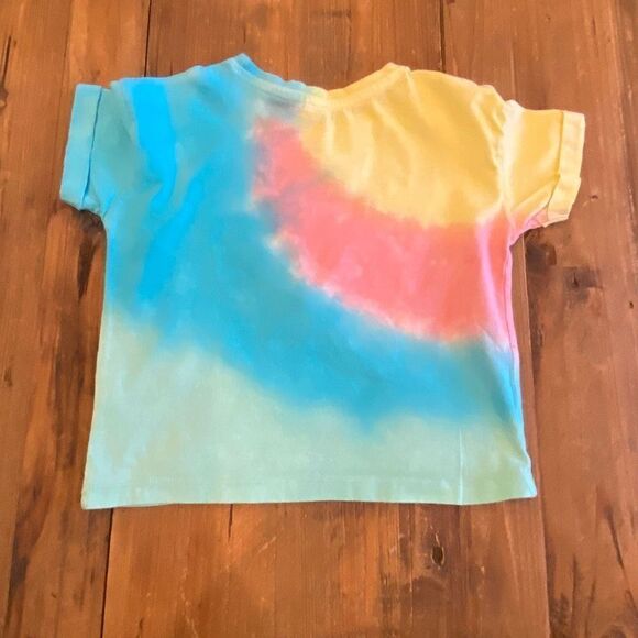 Love Peace Lip Gloss Tie Dye Butterfly Short Sleeve Rainbow Tee Toddler Size 4 - Picture 3 of 14